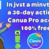 In just a minute, get a 30-day activated Canva Pro account 100% free!