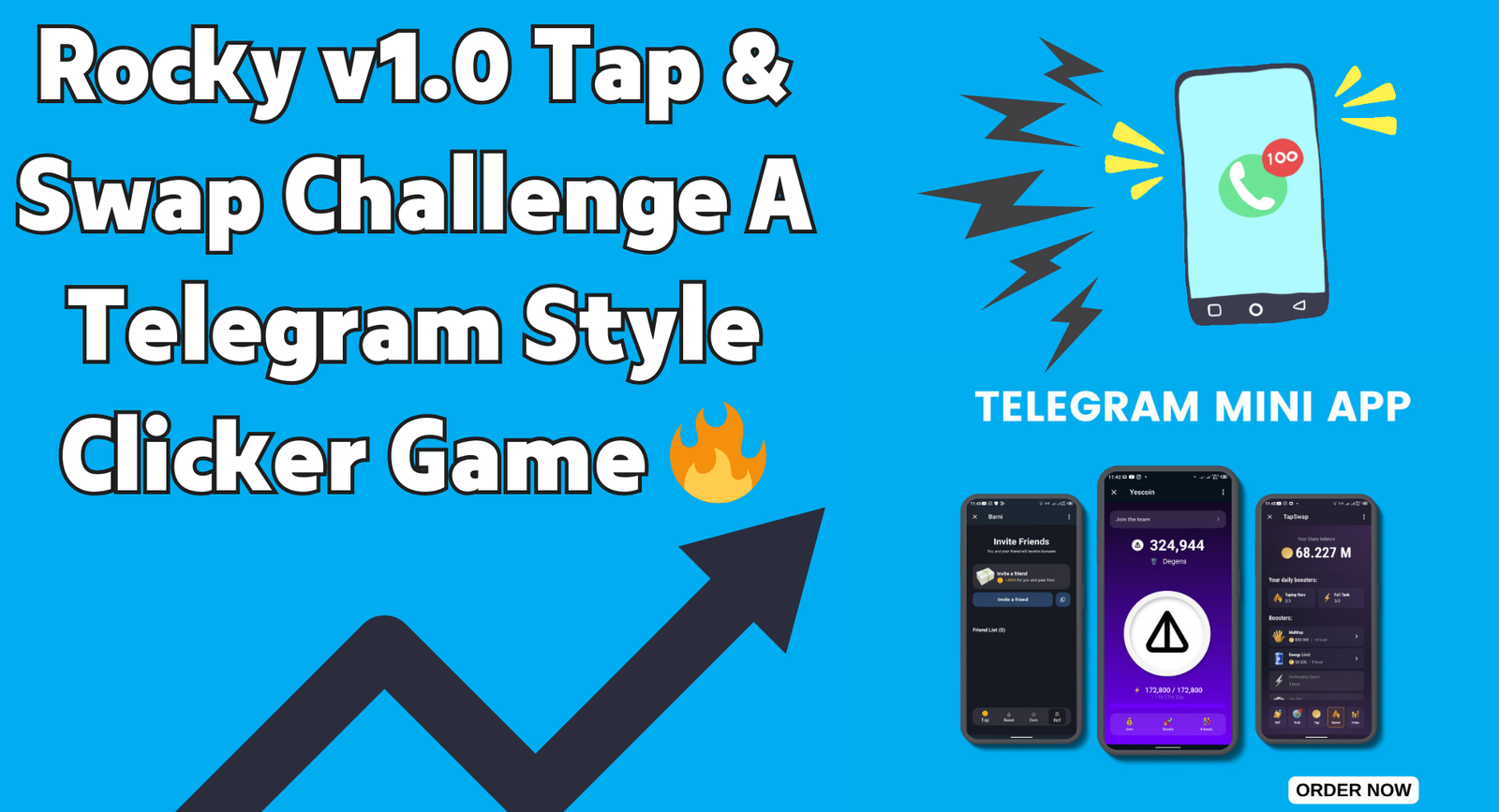 Rocky v1.0 Tap & Swap Challenge A Telegram Style Clicker Game 🔥